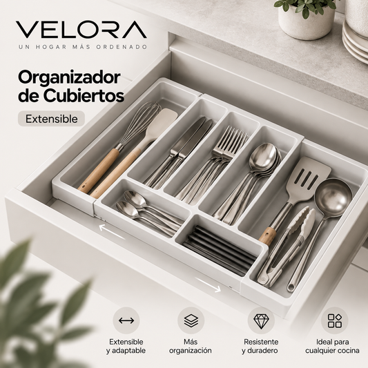 Organizador de Cubiertos VELORA™ — Extensible